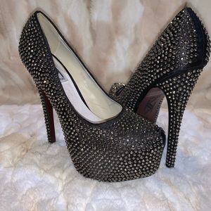 Black Sequin Pumps